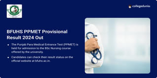 BFUHS PPMET Provisional Result 2024 Out @bfuhs.ac.in; Get Direct Link Here